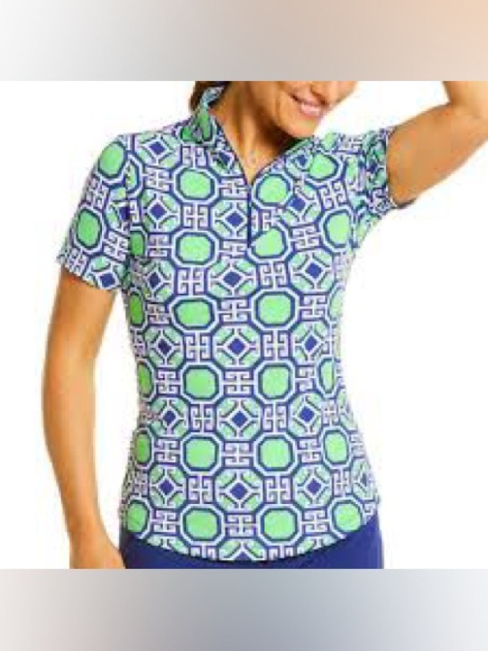 IBKUL Classic Key Short Sleeve Mock Golf Shirt